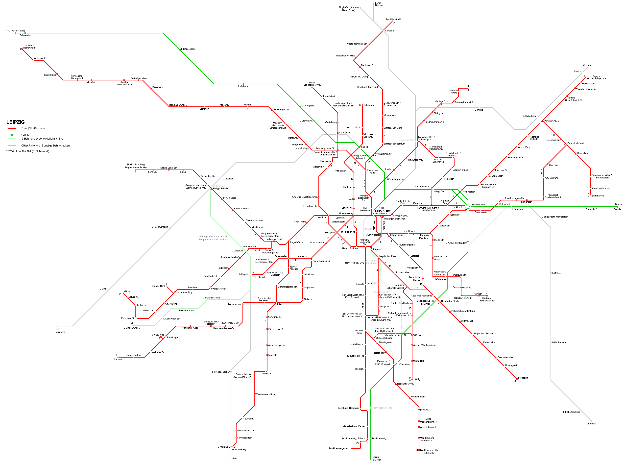 Almanya – Leipzig Tramvay Hattı ve Güzergah Haritası