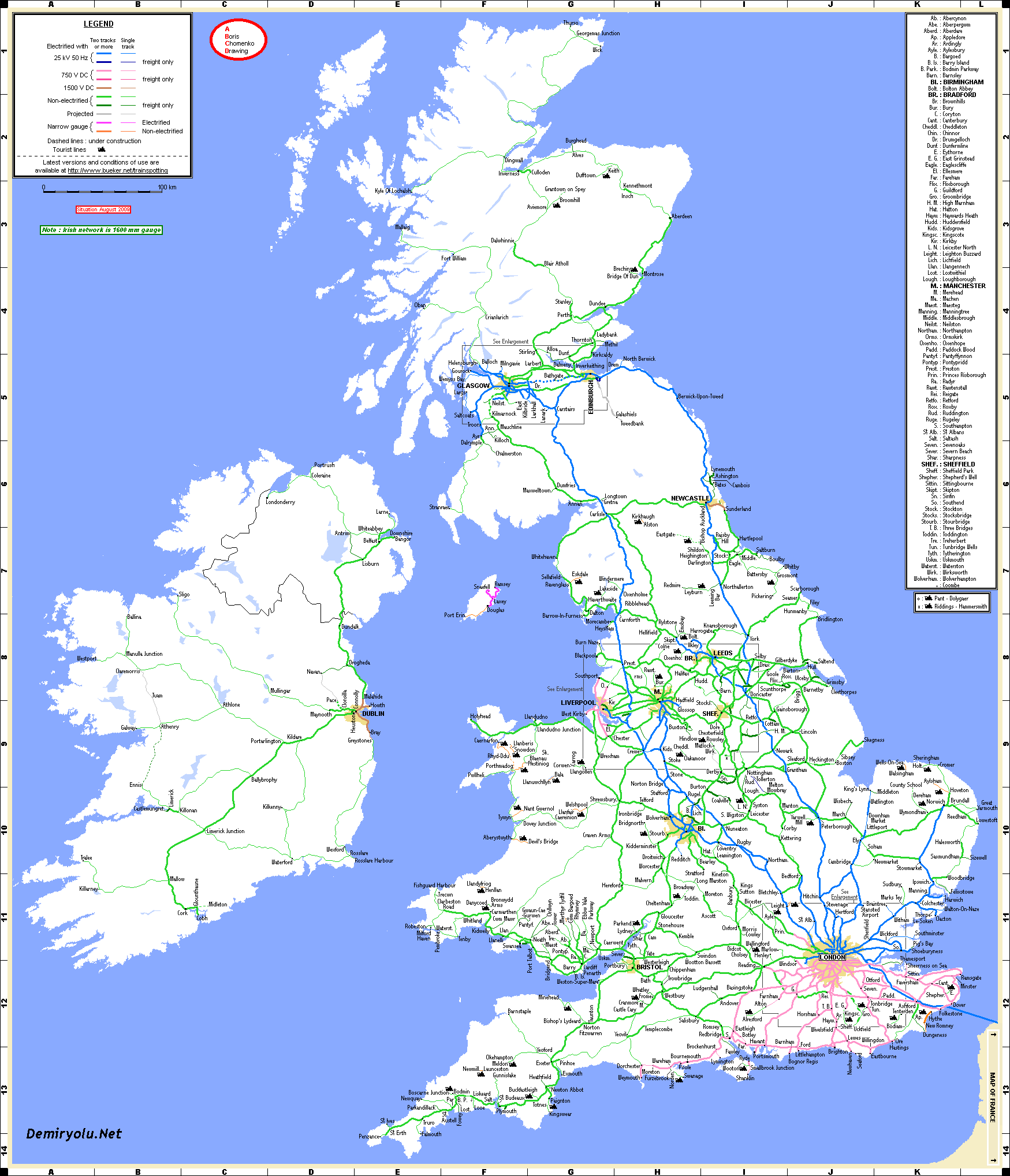 İngiltere Demiryolu Haritası