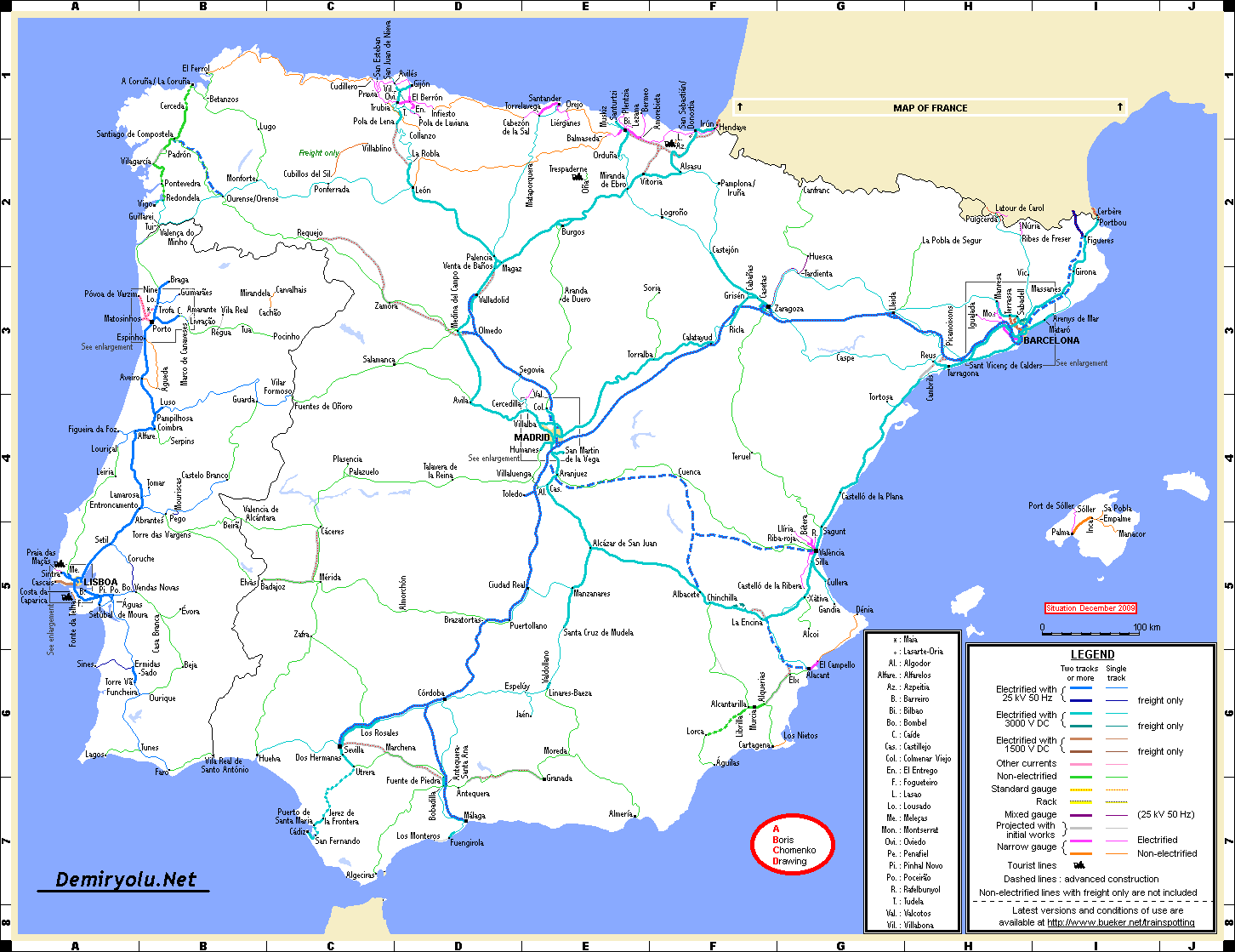 Portekiz Demiryolu Haritası