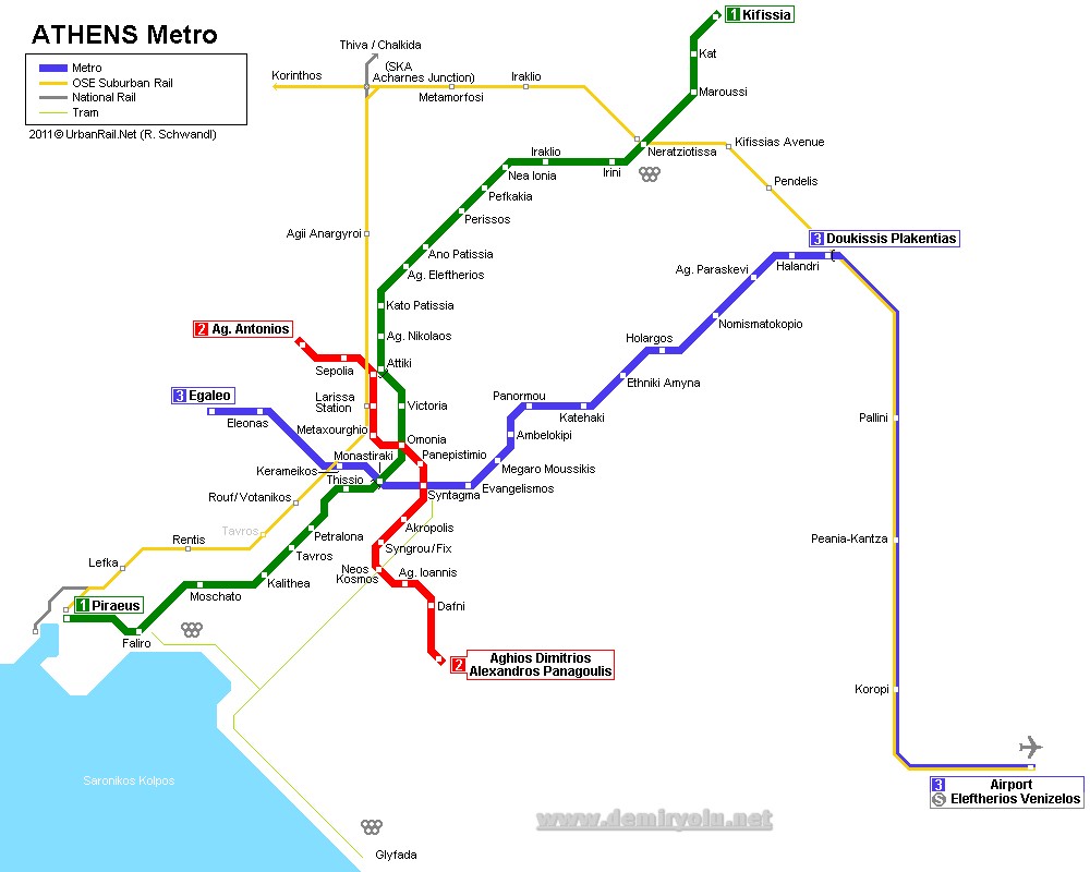 Atina Metrosu Haritası
