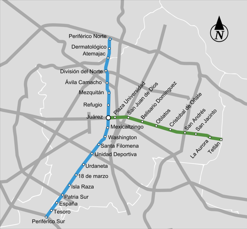 Meksika - Guadalajara Metro Hattı ve Güzergah Haritası