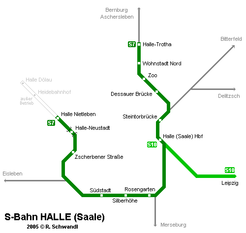 Almanya - Halle Tramvay Hattı ve Güzergah Haritası