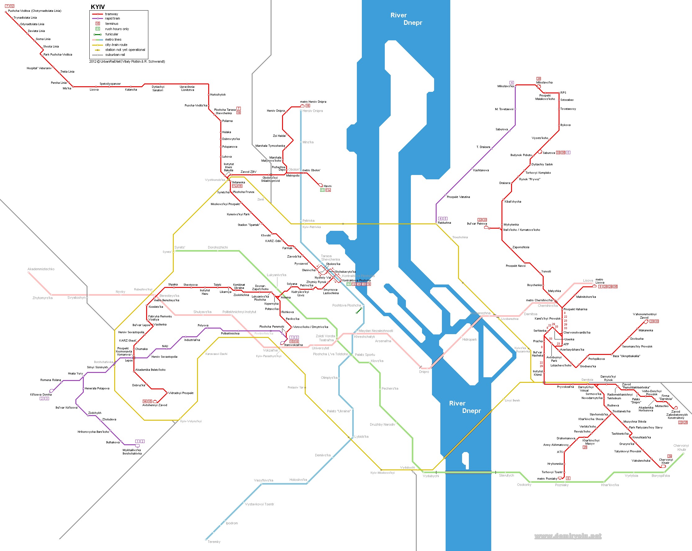 Kiev Tramvay Haritası