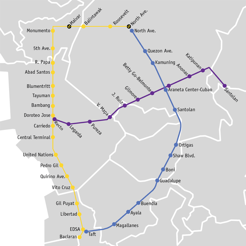 Filipinler - Manila Metro Hattı ve Güzergah Haritası