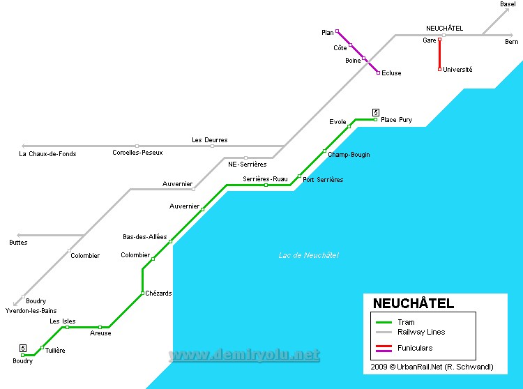 Neuchatel Tramvay Haritası